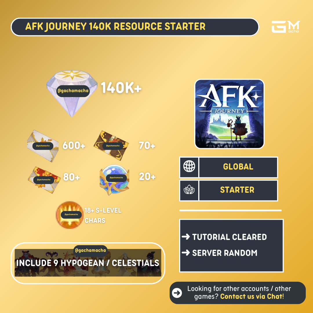 Global | AFK Journey Starter | 140k Diamonds+ | GL-AFKJ-XQ140