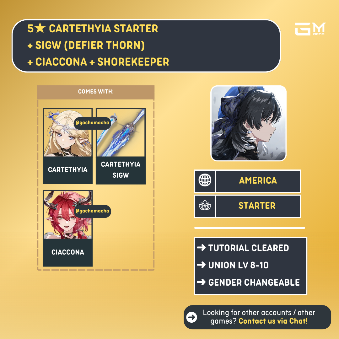 America | Wuthering Waves Starter | Cartethyia + Cartethyia SigW + Ciaccona | NA-WW-CT02