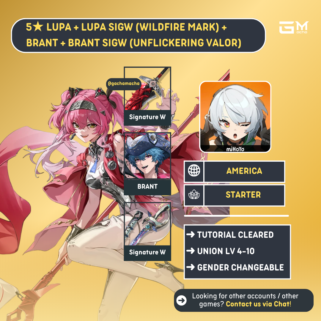 America | Wuthering Waves Starter | Lupa + Lupa SigW + Brant + Brant SigW | NA-WW-LPBR04