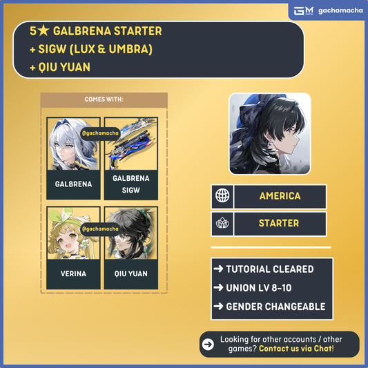 Europe | Wuthering Waves Starter | Galbrena + Galberna SigW + Qiu Yuan | EU-WW-GA01