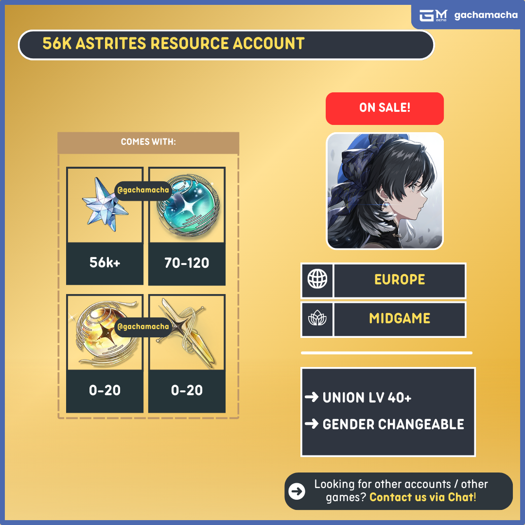 Europe | Wuthering Waves Starter | 56k Astrites + More | EU-WW-GG56