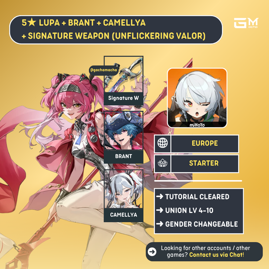 Europe | Wuthering Waves Starter | Lupa + Brant + Camellya + Brant SigW | EU-WW-LPBRCAM01