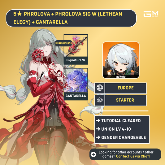 Europe | Wuthering Waves Starter | Phrolova + Phrolova SigW + Cantarella | EU-WW-PLCT02