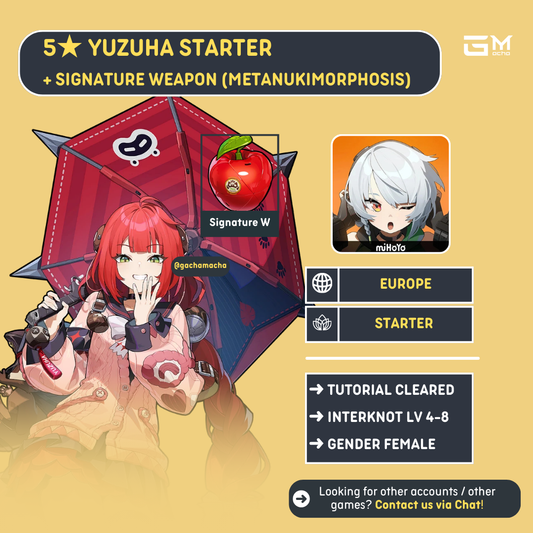 Europe | Zenless Zone Zero Starter | Yazuha + Yazuha SigW | EU-ZZZ-YZ02
