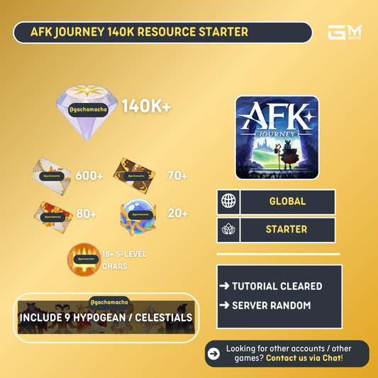Global | AFK Journey Starter | 140k Diamonds+ | GL-AFKJ-XQ140