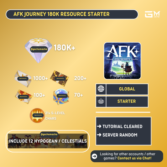 Global | AFK Journey Starter | 180k Diamonds+ | GL-AFKJ-XQ180