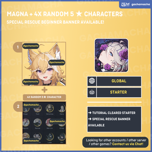 Global | Chaos Zero Nightmare Starter | Magna + 4x Random 5 Star | GL-CZN-MG01