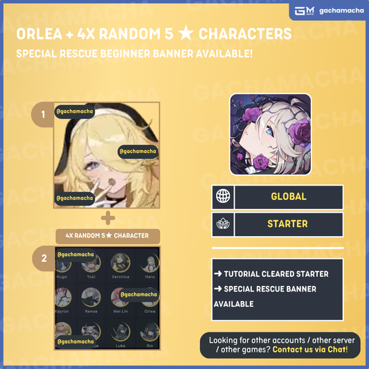 Global | Chaos Zero Nightmare Starter | Orlea + 4x Random 5 Star | GL-CZN-OL01