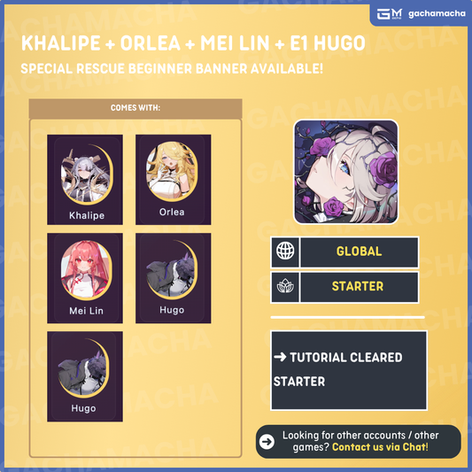 Global | Chaos Zero Nightmare Starter | Khalipe + Orlea + Mei Ling + E1 Hugo | GL-CZN-SP02