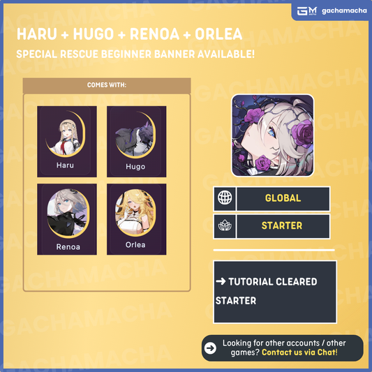 Global | Chaos Zero Nightmare Starter | Haru + Hugo + Renoa + Orlea | GL-CZN-SP08