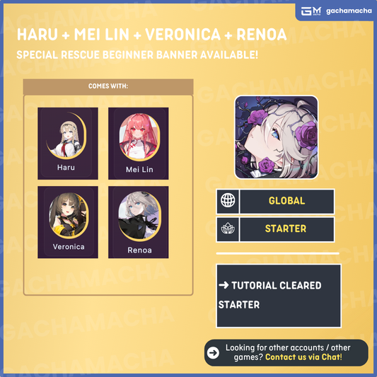 Global | Chaos Zero Nightmare Starter | Haru + Mei Lin + Veronica + Renoa | GL-CZN-SP09
