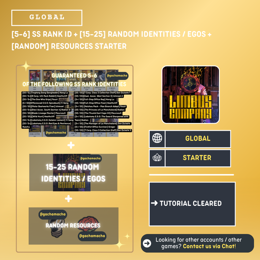 Global | Limbus Company Starter | [5-6] SS Rank IDs + [15-25] Random IDs / EGOs Starter | GL-LC-EX03