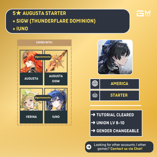 America | Wuthering Waves Starter | Augusta + Augusta SigW + Iuno | NA-WW-AG04
