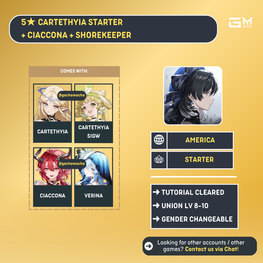America | Wuthering Waves Starter | Cartethyia + Ciaccona + Shorekeeper | NA-WW-CT03