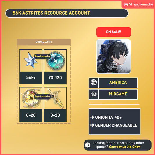 America | Wuthering Waves Starter | 56k Astrites + More | NA-WW-GG56