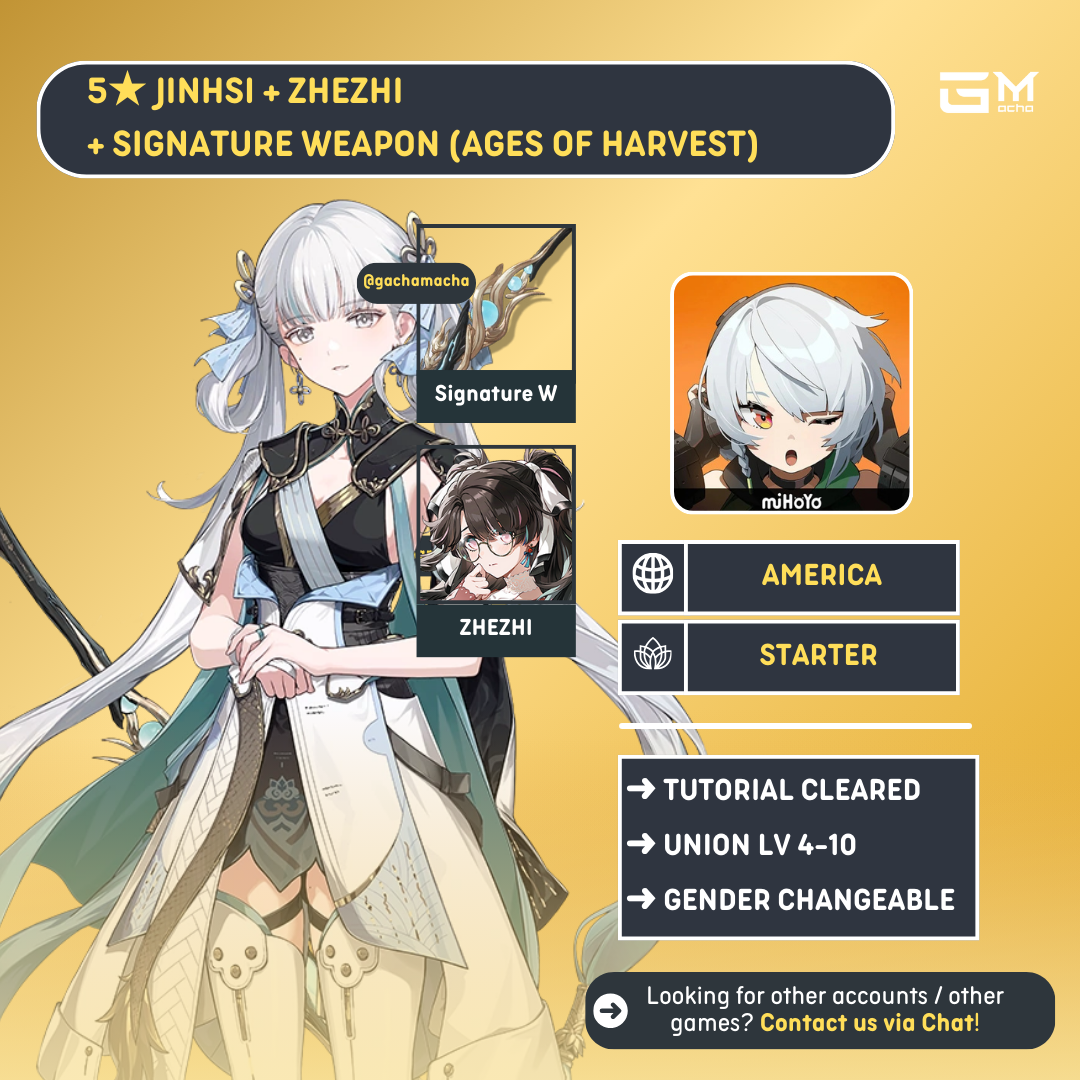 America | Wuthering Waves Starter | Jinhsi + Jinhsi SigW + Zhezhi | NA-WW-JHZZ01