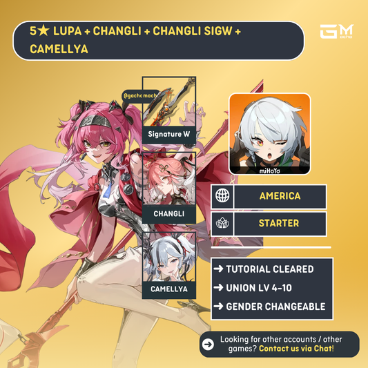 America | Wuthering Waves Starter | Lupa + Changli  + Changli SigW + Camellya | NA-WW-LPCLCAM03