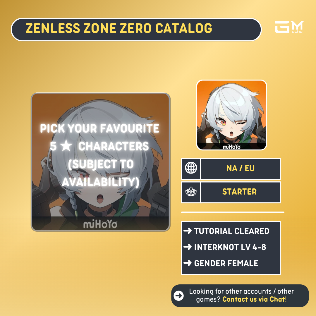 America / Europe | Zenless Zone Zero Starter | Chat to Place Order | NA-ZZZ-CATALOG