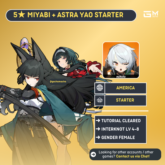 America | Zenless Zone Zero Starter | Miyabi + Astra Yao | NA-ZZZ-MYBAY01