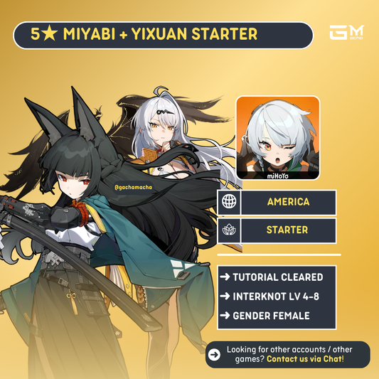 America | Zenless Zone Zero Starter | Miyabi + Yi Xuan | NA-ZZZ-MYBYX01